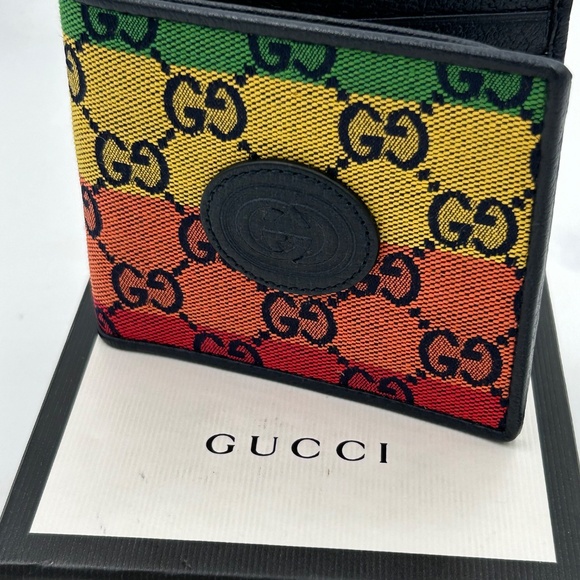 Gucci multicolor canvas/leather bifold wall made in Italy - Picture 2 of 8